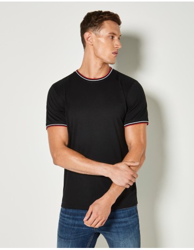 K-KK519-Fashion Fit Tipped Tee
